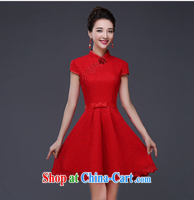 Mu Yao 2015 new Chinese mu Yao bridal summer high-end short-sleeved toast clothing dress short sexy lace mini dress red shaggy skirts the waist red XXXL brassieres 97 CM pictures, price, brand platters! Elections are good character, the national distribution, so why buy now enjoy more preferential! Health
