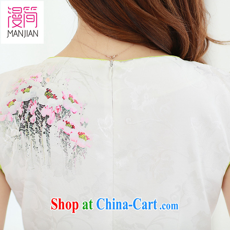 Spread in short 2015 new summer short-sleeved dresses skirts of the lotus-yuan Chinese Antique graphics thin package and dresses female Lotus XXL, diffuse in short, shopping on the Internet