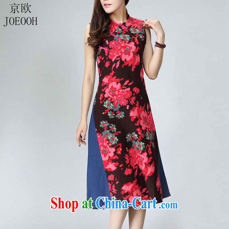 Putin's European Summer new cheongsam dress retro fashion improved cultivating cheongsam dress in long dresses female Red XL, Beijing (JOE OOH), online shopping