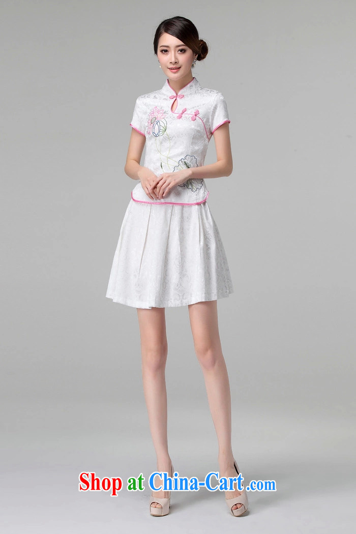Let Bai beauty summer 2015 New Sau San Tong cheongsam with China wind spring and summer short sleeve two-piece dresses dresses QP 364 #white long-sleeved XL pictures, price, brand platters! Elections are good character, the national distribution, so why buy now enjoy more preferential! Health