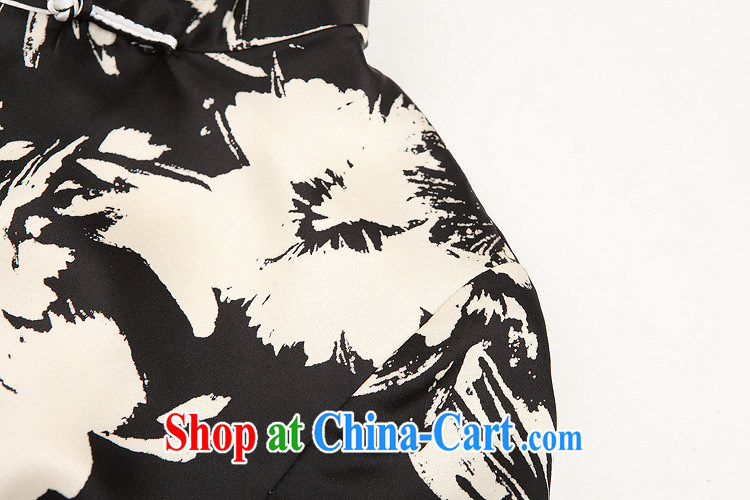 Summer 2015 new women with improved stylish silk stamp short sleeve cheongsam dress factory wholesale QF 140,511 black background XL pictures, price, brand platters! Elections are good character, the national distribution, so why buy now enjoy more preferential! Health