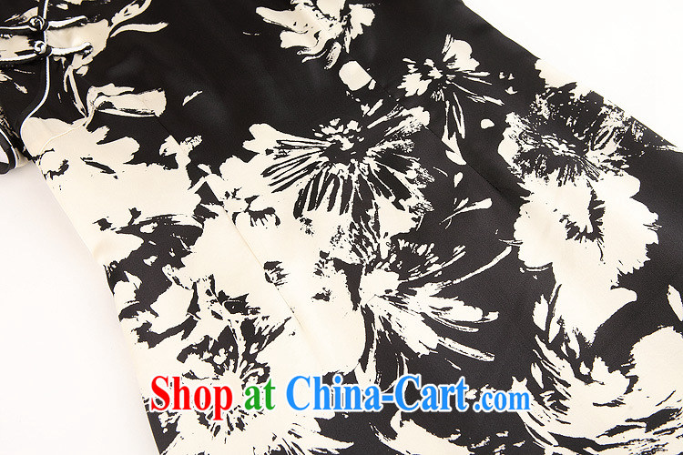 Summer 2015 new women with improved stylish silk stamp short sleeve cheongsam dress factory wholesale QF 140,511 black background XL pictures, price, brand platters! Elections are good character, the national distribution, so why buy now enjoy more preferential! Health