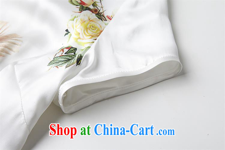 Summer 2015 new girls improved stylish silk stamp short cheongsam dress QF 150,368 white XL pictures, price, brand platters! Elections are good character, the national distribution, so why buy now enjoy more preferential! Health