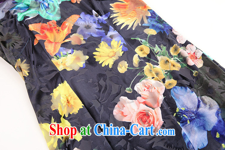 Summer 2015 new women with improved stylish flocking stamp short-sleeved short cheongsam dress QF 140,519 picture color XL pictures, price, brand platters! Elections are good character, the national distribution, so why buy now enjoy more preferential! Health