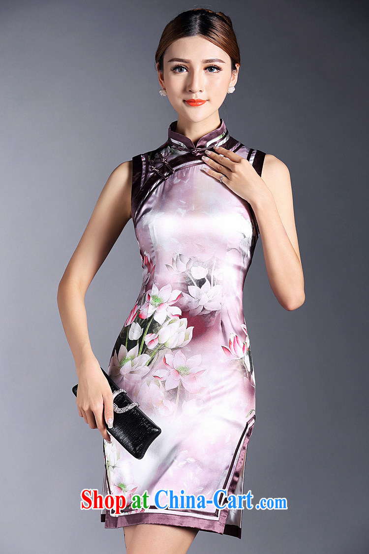 Summer 2015 new girls improved stylish silk stamp sleeveless short cheongsam dress QF 140,509 picture color XL pictures, price, brand platters! Elections are good character, the national distribution, so why buy now enjoy more preferential! Health