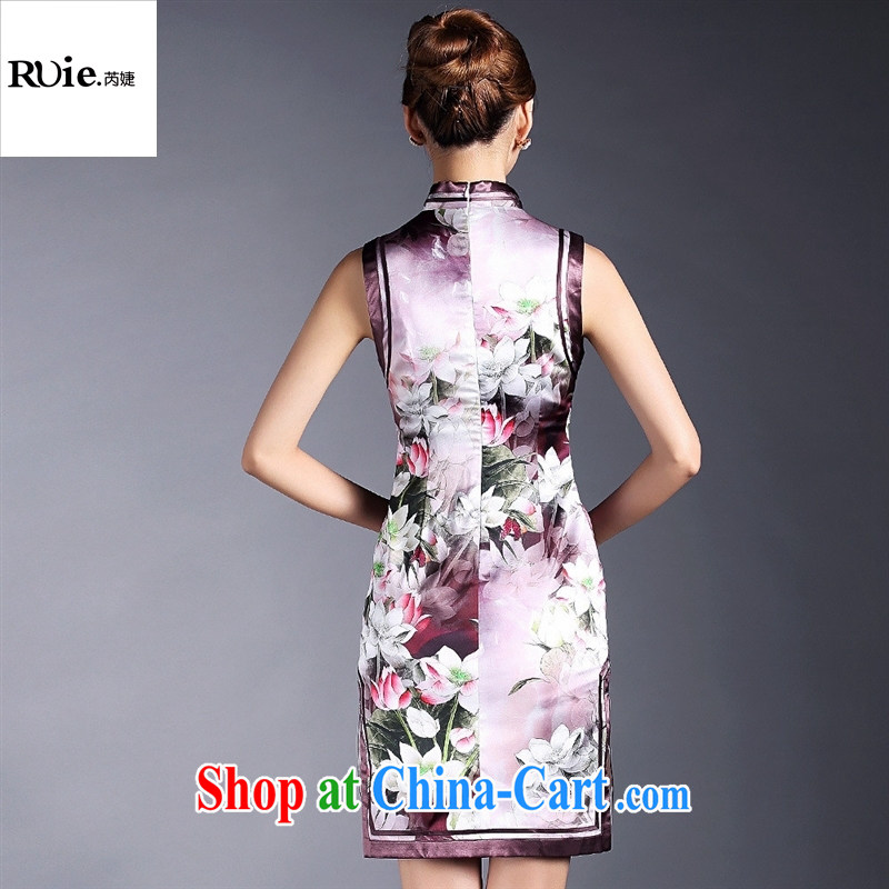 Summer 2015 new women with improved stylish silk stamp duty a sleeveless short cheongsam dress QF 140,509 picture color XL, health concerns (Rvie .), and, shopping on the Internet