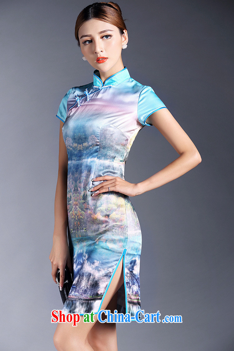 Summer 2015 new women with improved stylish silk stamp short-sleeved short cheongsam dress QF 140,520 picture color XL pictures, price, brand platters! Elections are good character, the national distribution, so why buy now enjoy more preferential! Health