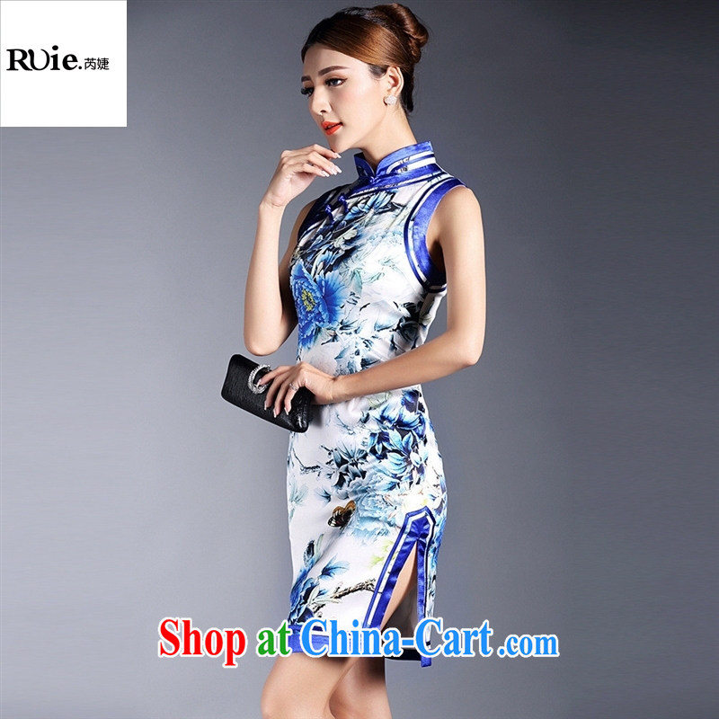 Summer 2015 new women with improved stylish silk stamp duty a sleeveless short cheongsam dress QF 140,510 picture color XL, health concerns (Rvie .), and, shopping on the Internet