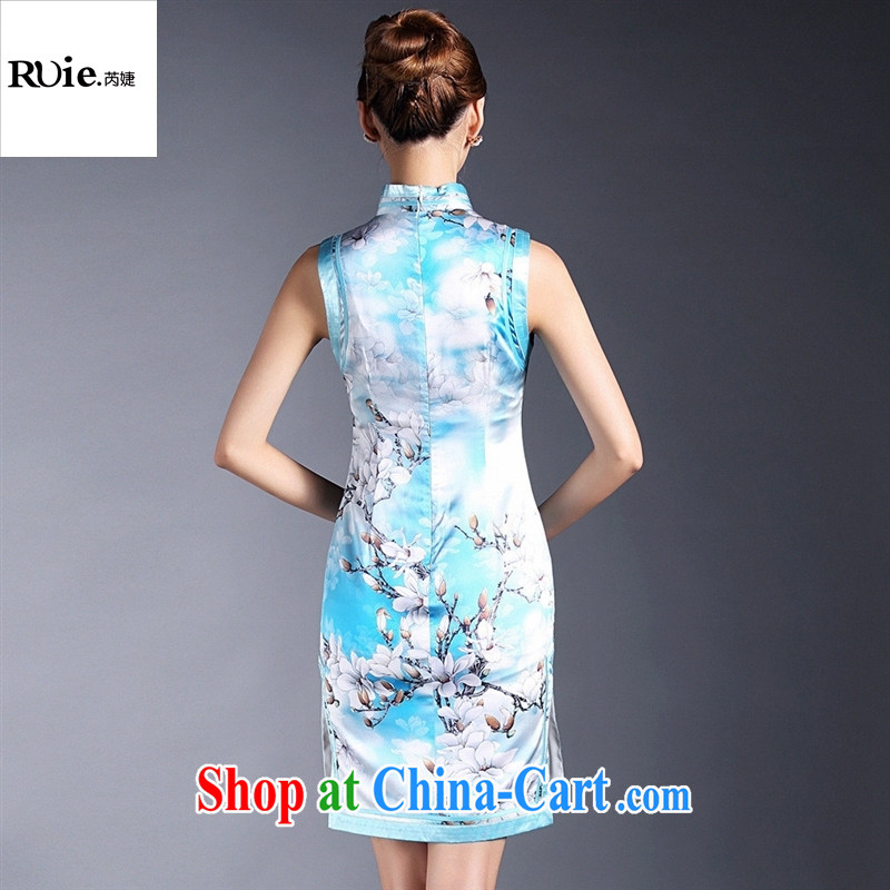 Summer 2015 new women with improved stylish silk stamp sleeveless short cheongsam dress factory wholesale QF 140,508 picture color XL, health concerns (Rvie .), and shopping on the Internet