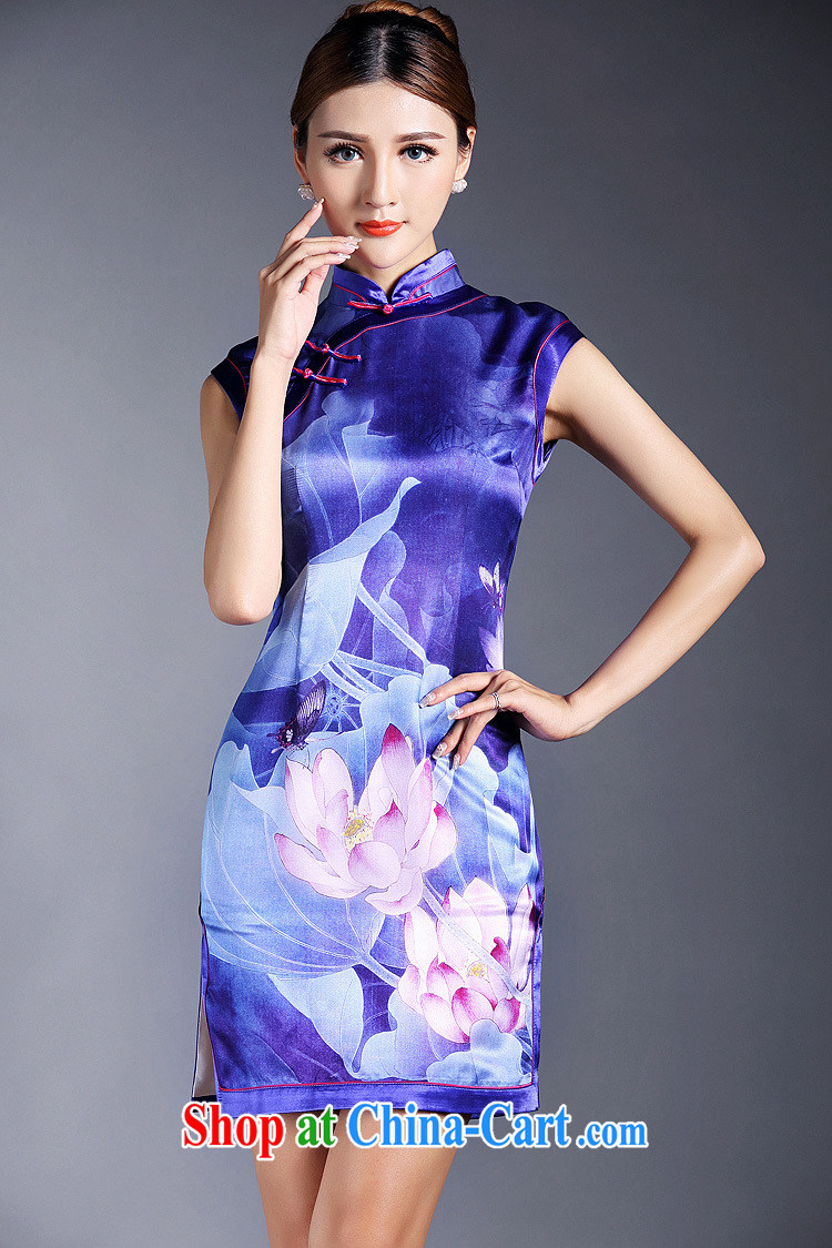 Summer 2015 new girls improved stylish silk stamp sleeveless short cheongsam dress QF 140,516 picture color XL pictures, price, brand platters! Elections are good character, the national distribution, so why buy now enjoy more preferential! Health