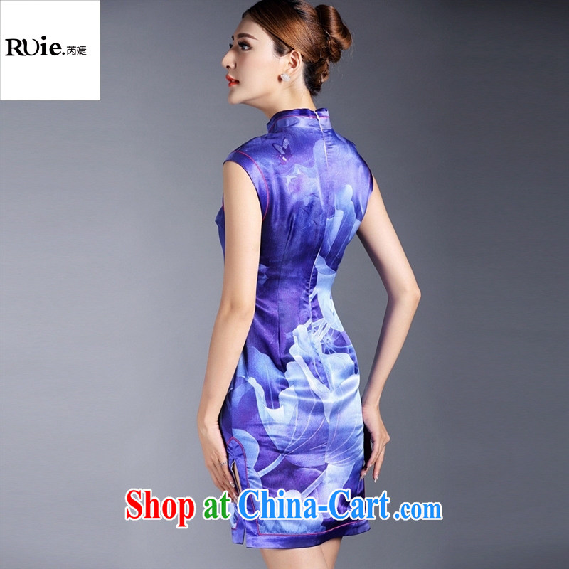 Summer 2015 new women with improved stylish silk stamp duty a sleeveless short cheongsam dress QF 140,516 picture color XL, health concerns (Rvie .), and, shopping on the Internet