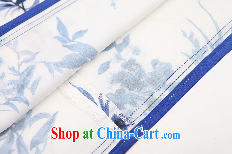 Summer 2015 new girls improved stylish blue and white porcelain stamp double-wrinkled short-sleeved short cheongsam dress QF 140,521 picture color XL pictures, price, brand platters! Elections are good character, the national distribution, so why buy now enjoy more preferential! Health