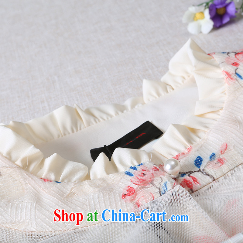 once and for all and fatally jealous Yuen-ying Ethnic Wind antique stamp dresses summer China wind and fresh style dress skirt beige 2 XL, fatally jealous once and for all, and shopping on the Internet