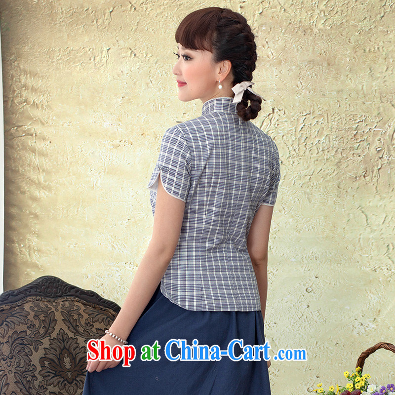 proverbial hero once and for all, let China wind cotton Chinese, ethnic wind female summer retro dresses T-shirt short-sleeved blue 5 22 future shipment M, fatally jealous once and for all, and, on-line shopping