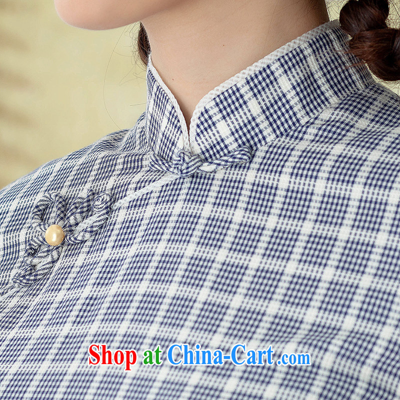 proverbial hero once and for all, let China wind cotton Chinese, ethnic wind female summer retro dresses T-shirt short-sleeved blue 5 22 future shipment M, fatally jealous once and for all, and, on-line shopping