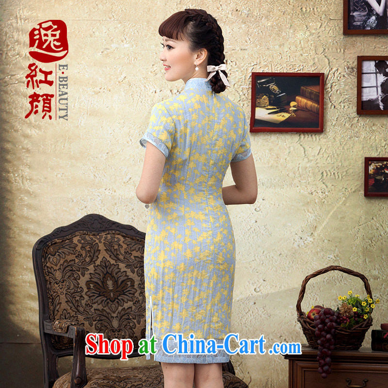 proverbial hero once and for all and Sweet Dreams 2015 new stamp improved cotton the cheongsam short summer and spring loaded daily cheongsam dress yellow 2XL, fatally jealous once and for all, and, on-line shopping