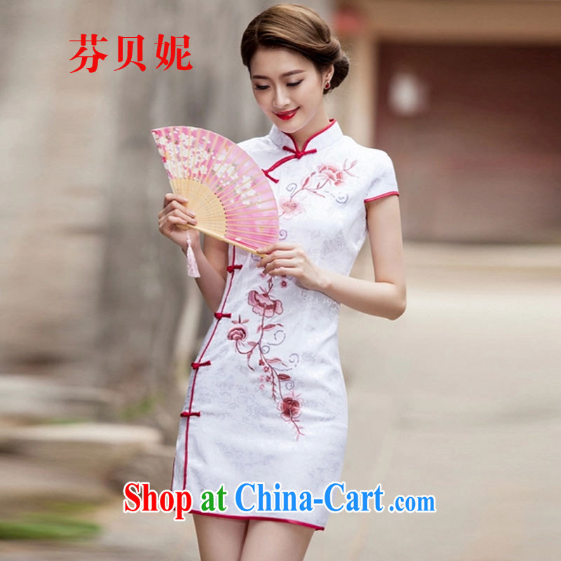 ADDIS ABABA, Connie 2015 spring and summer New Tang with retro improved stylish short, cultivating daily cheongsam dress Q 1124 pink XXL, Addis Ababa, Connie (FABENE), shopping on the Internet