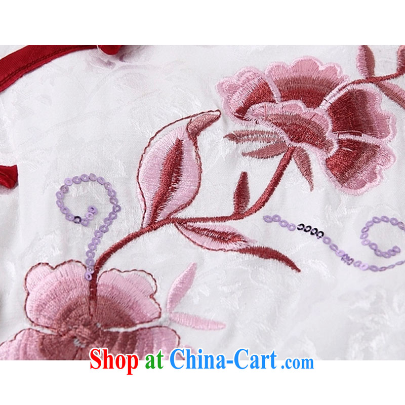 ADDIS ABABA, Connie 2015 spring and summer New Tang with retro improved stylish short, cultivating daily cheongsam dress Q 1124 pink XXL, Addis Ababa, Connie (FABENE), shopping on the Internet