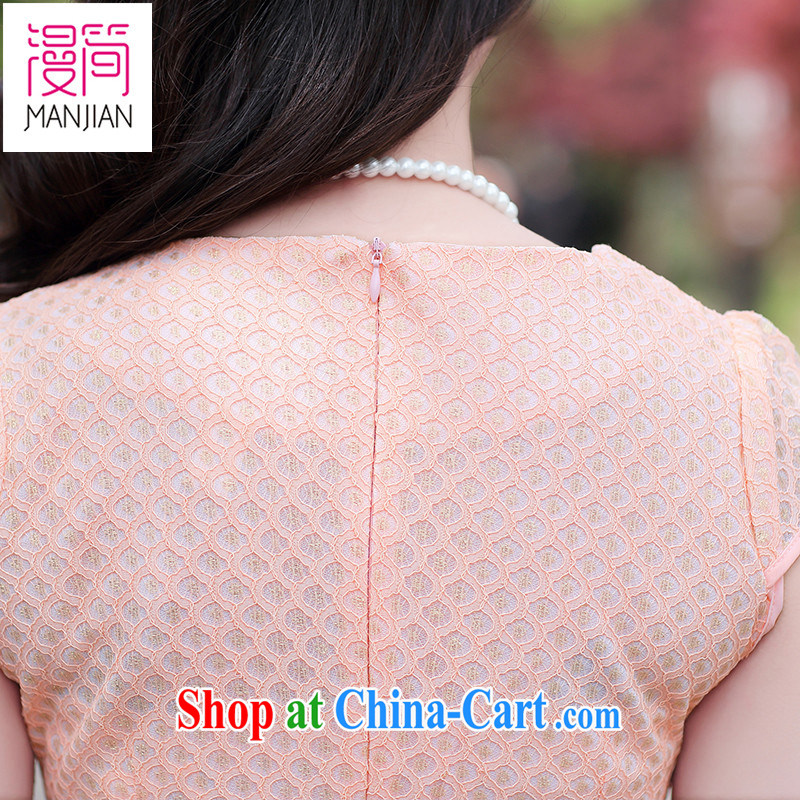 Animated short 2015 summer New Name-yuan Chinese style female short-sleeve beauty package and dresses lace improved cheongsam pink XXL, diffuse in short, shopping on the Internet