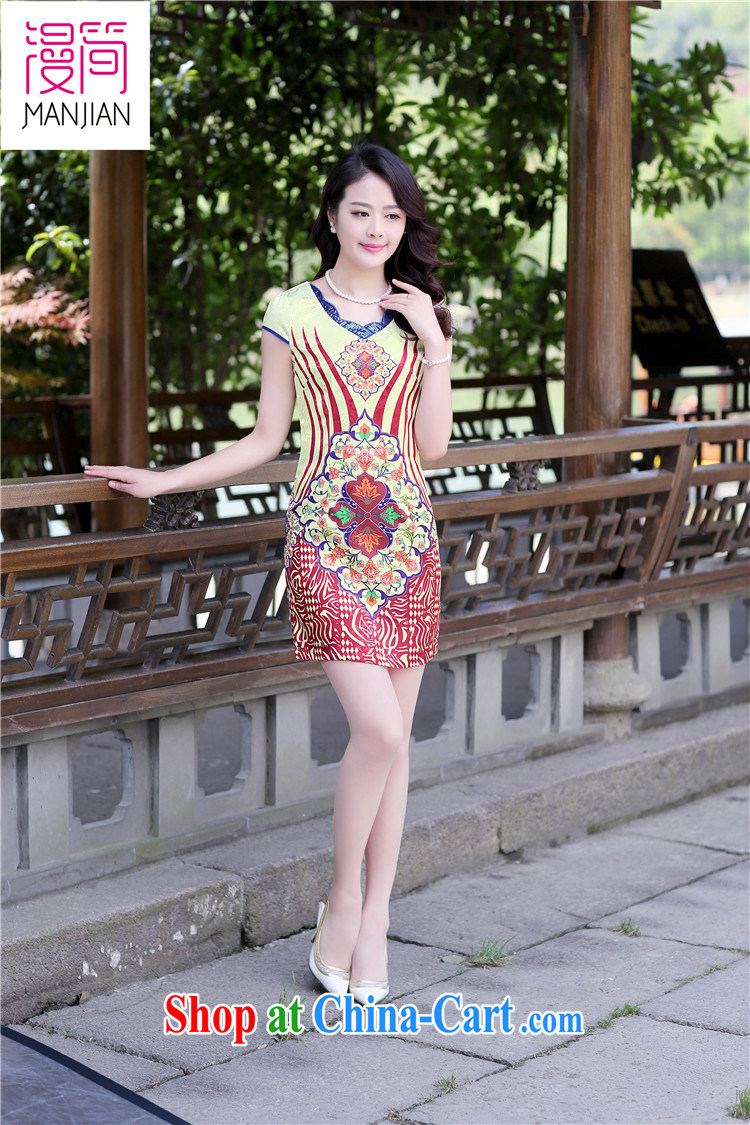 Animated short dresses 2015 new summer women cheongsam dress short-sleeved beauty stamp National wind retro package and short skirts red ripple XXL pictures, price, brand platters! Elections are good character, the national distribution, so why buy now enjoy more preferential! Health