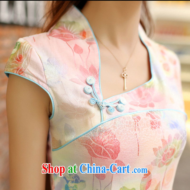 2015 summer dress new ethnic wind Chinese stamp retro beauty charm graphics thin short-sleeve package and cheongsam Chinese dresses red XXL, Diane poetry (mdaixe), online shopping