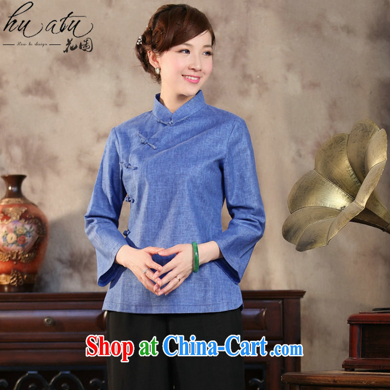 Take the antique Chinese cotton Ms. Ma is a tight beauty Book Fragrance solid-colored Chinese, for improved Chinese literature and art T-shirt such as the color 2 XL, figure, and shopping on the Internet