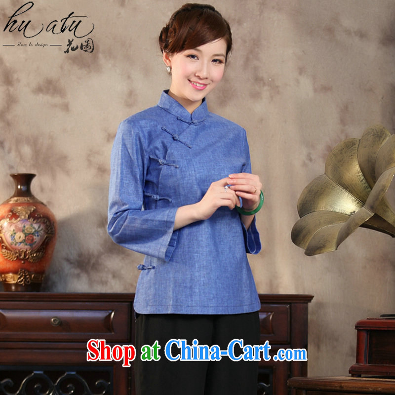 Take the antique Chinese cotton Ms. Ma is a tight beauty Book Fragrance solid-colored Chinese, for improved Chinese literature and art T-shirt such as the color 2 XL, figure, and shopping on the Internet