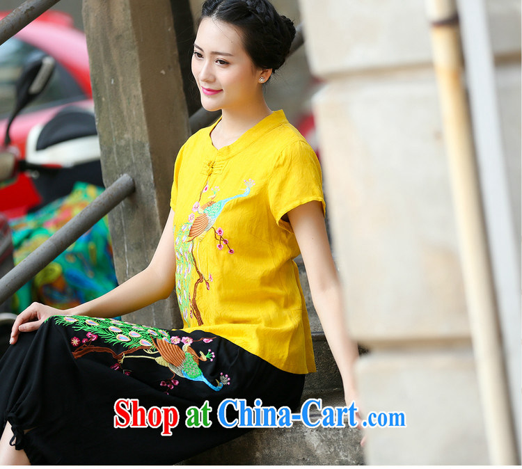 Summer 2015 New National wind ladies embroidery antique style Chinese T-shirt beauty Peacock embroidered short sleeved T-shirt white XXXL pictures, price, brand platters! Elections are good character, the national distribution, so why buy now enjoy more preferential! Health