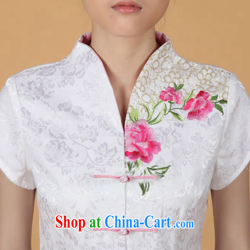 spend the summer new, short-sleeved Chinese Chinese improved embroidered stretch cotton-mouth to everyday Chinese T-shirt shown in Figure 3XL, spend, and, shopping on the Internet