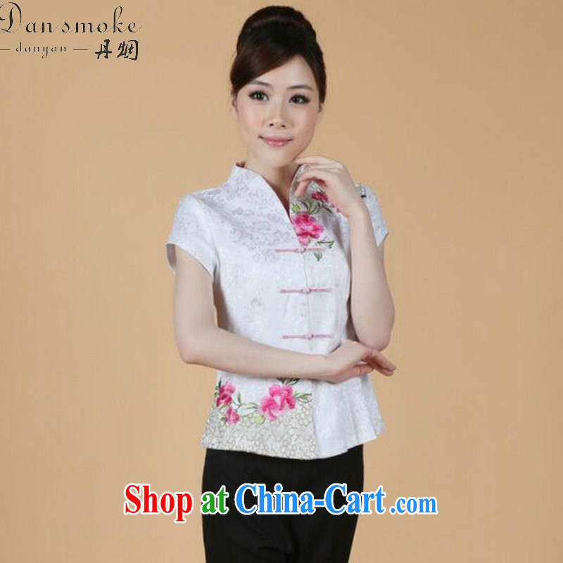 Dan smoke-free summer new, short-sleeved Chinese Chinese improved embroidered stretch cotton-mouth to everyday Chinese T-shirt such as the color 3 XL, Bin Laden smoke, shopping on the Internet