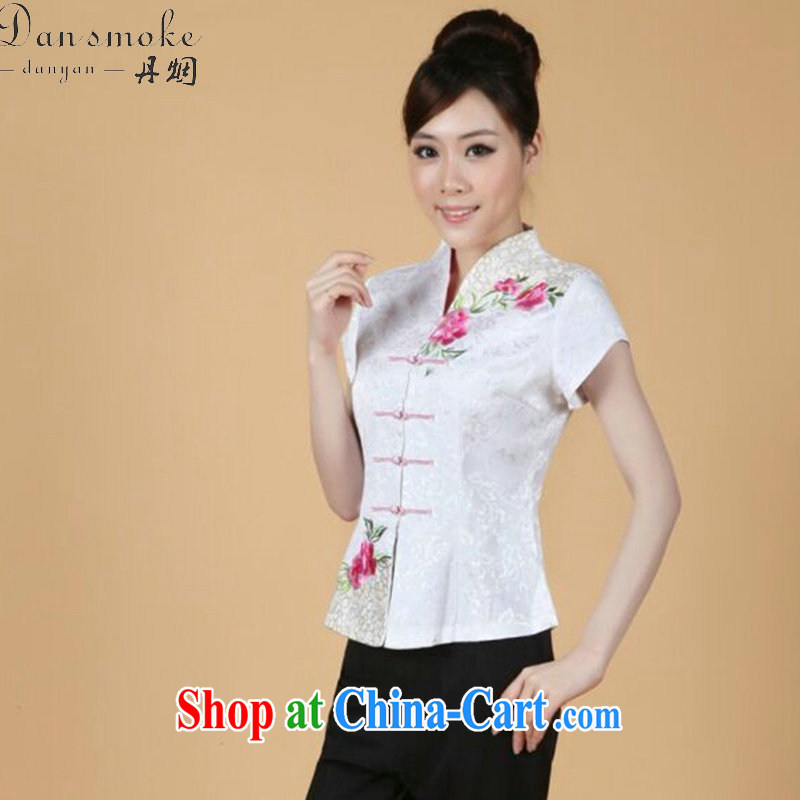 Dan smoke-free summer new, short-sleeved Chinese Chinese improved embroidered stretch cotton-mouth to everyday Chinese T-shirt such as the color 3 XL, Bin Laden smoke, shopping on the Internet
