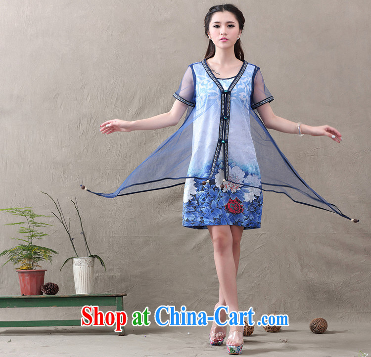 Sir David WILSON, Zhuang 2015 summer new Ethnic Wind antique dresses Web yarn stamp dress two-piece female 652 blue XXL pictures, price, brand platters! Elections are good character, the national distribution, so why buy now enjoy more preferential! Health