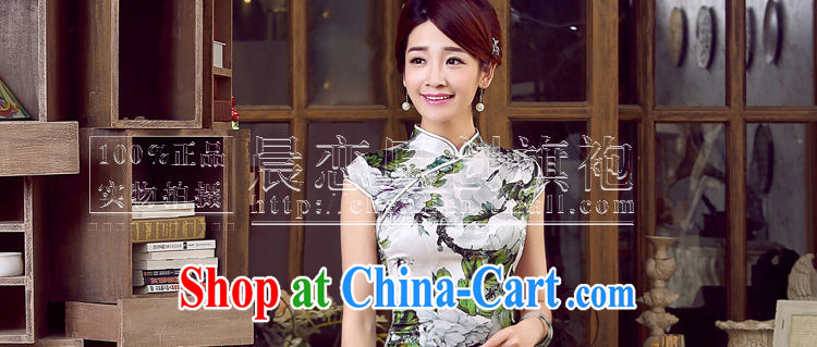 Morning, dresses new 2015 retro summer short-sleeve improved stylish sauna silk heavy Silk Cheongsam dress summer flowers floral XXL pictures, price, brand platters! Elections are good character, the national distribution, so why buy now enjoy more preferential! Health