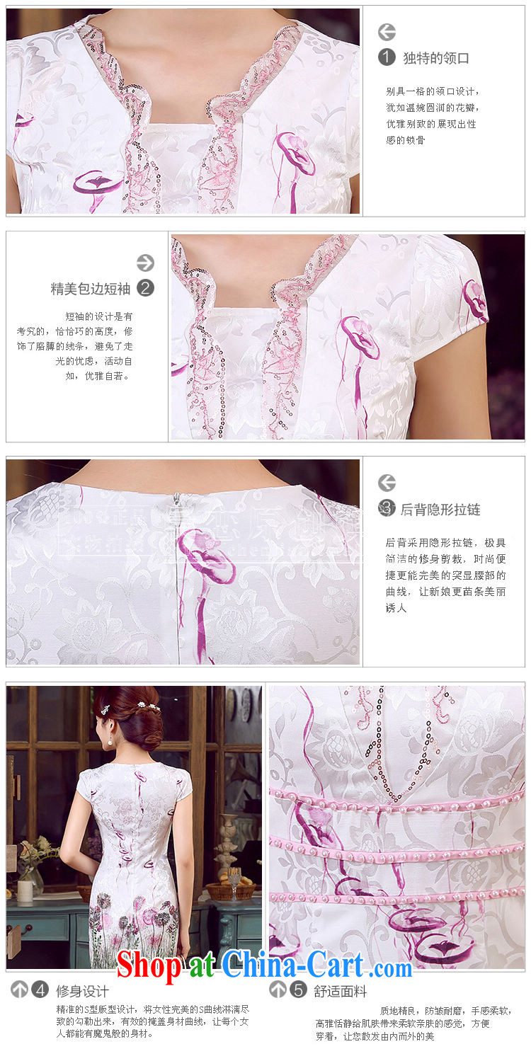 Morning, dresses new 2015 summer retro short-sleeved improved stylish Chinese qipao dress V collar dresses, the purple XXL pictures, price, brand platters! Elections are good character, the national distribution, so why buy now enjoy more preferential! Health