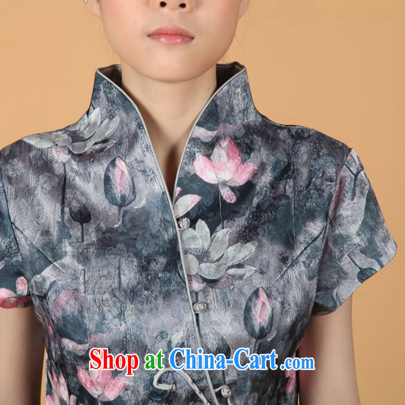 spend the summer with new short-sleeved, Ms. Tang with Chinese improved butterfly buckle stretch stamp duty cotton Sau San Tong women such as Map Color XL, figure, and shopping on the Internet