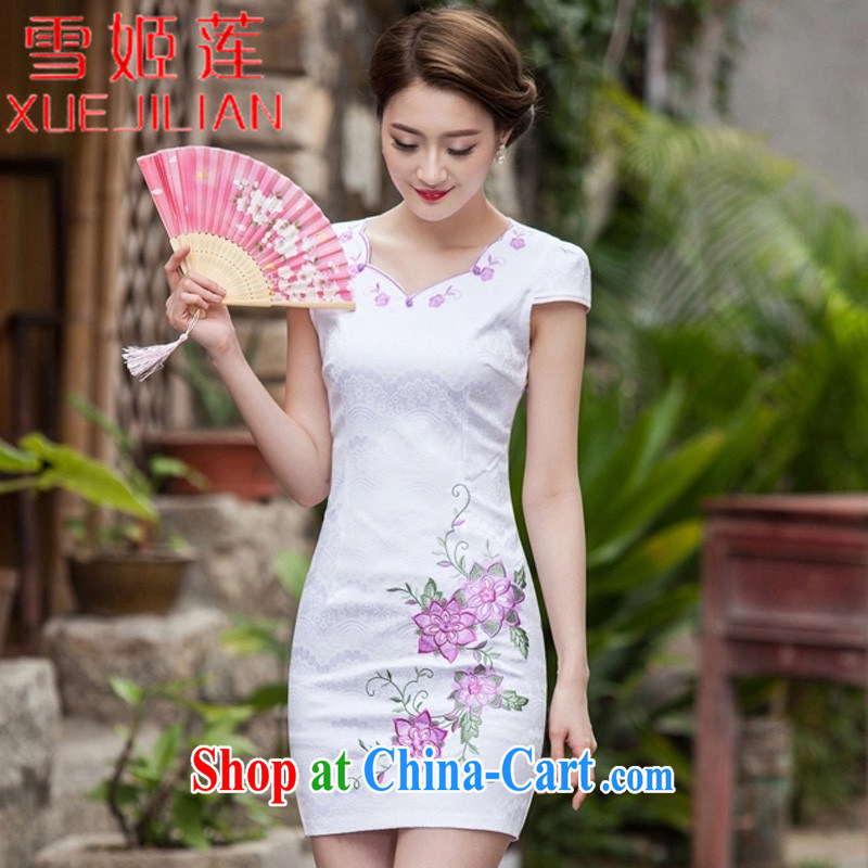 Hsueh-Chi Lin Nunnery 2015 new dresses spring and summer with stylish short retro dresses dresses daily dress qipao gown #1126 Map Color XXL, Hsueh-chi Lin Nunnery (XUEJILIAN), online shopping