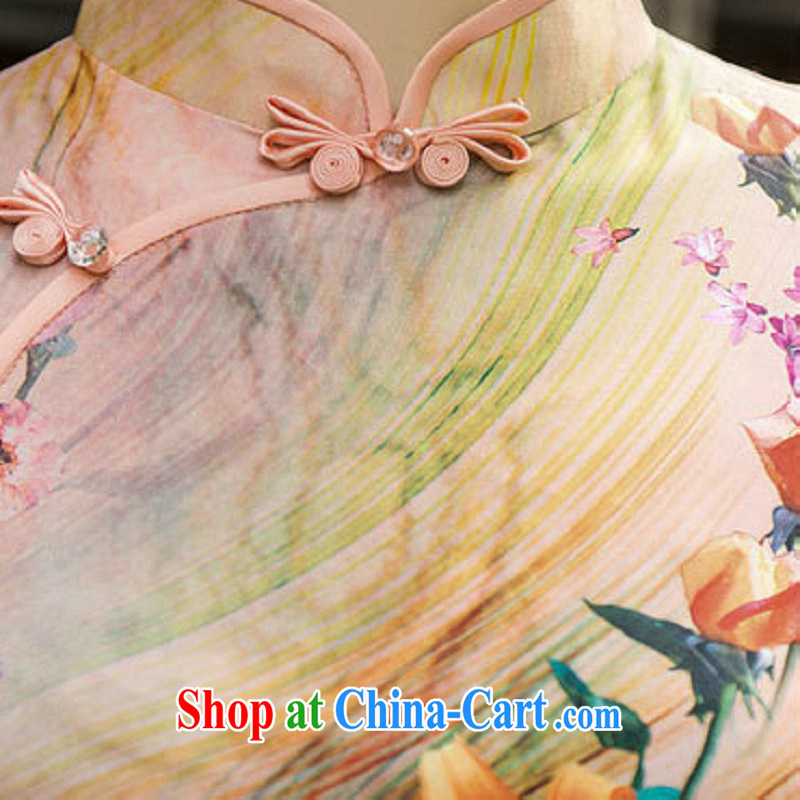 There is a summer new Ethnic Wind beauty, generation, cheongsam dress improved retro short cheongsam dress dresses 5203 Map Color XXL, there is, and that, on-line shopping