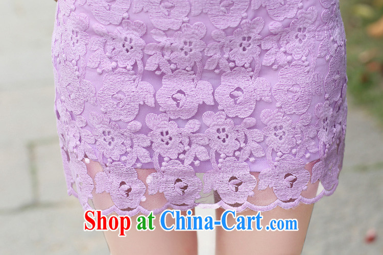 To the people rose 2015 summer new lace beauty OL cheongsam short-sleeved snow woven dresses summer white XXL pictures, price, brand platters! Elections are good character, the national distribution, so why buy now enjoy more preferential! Health