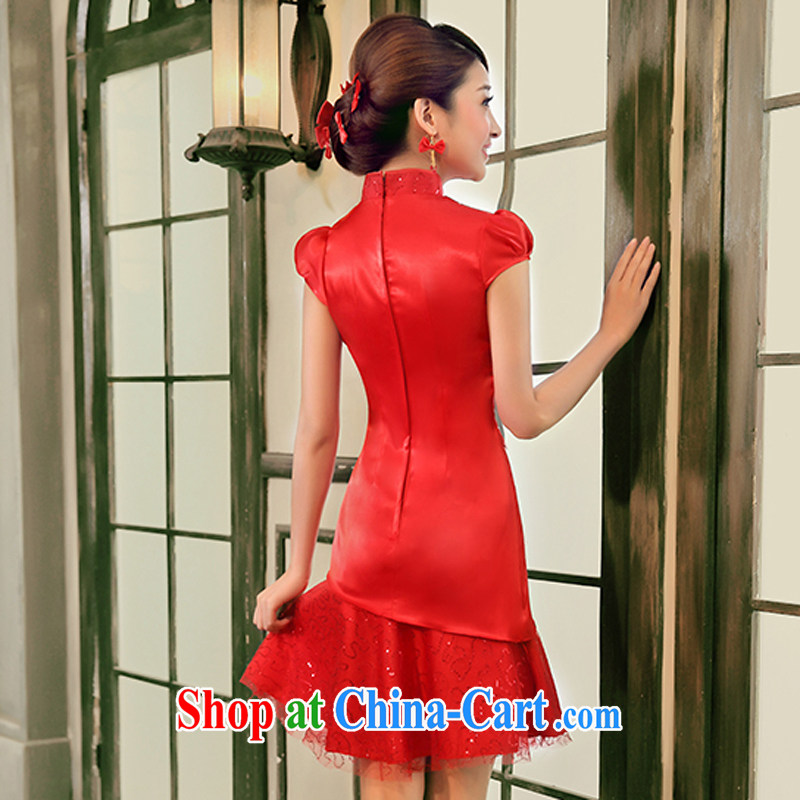 A Chinese bows service 2015 summer new festive bridal wedding dresses antique Chinese wind improved cheongsam dress red XXXL, property, language (wuyouwuyu), shopping on the Internet