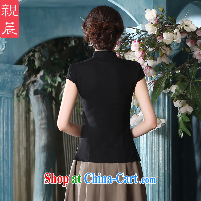 pro-am 2015 new summer daily improved stylish short-sleeve cotton the dresses, Chinese Antique T-shirt black T-shirt + MQ 310 card its color skirt 2XL, and the pro-am, shopping on the Internet