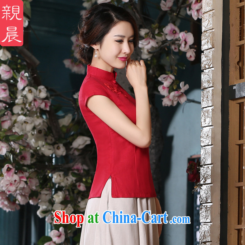 pro-am 2015 New Daily Short cotton the cheongsam red T-shirt retro improved fashion, dresses AV 082 T-shirt L, pro-am, shopping on the Internet