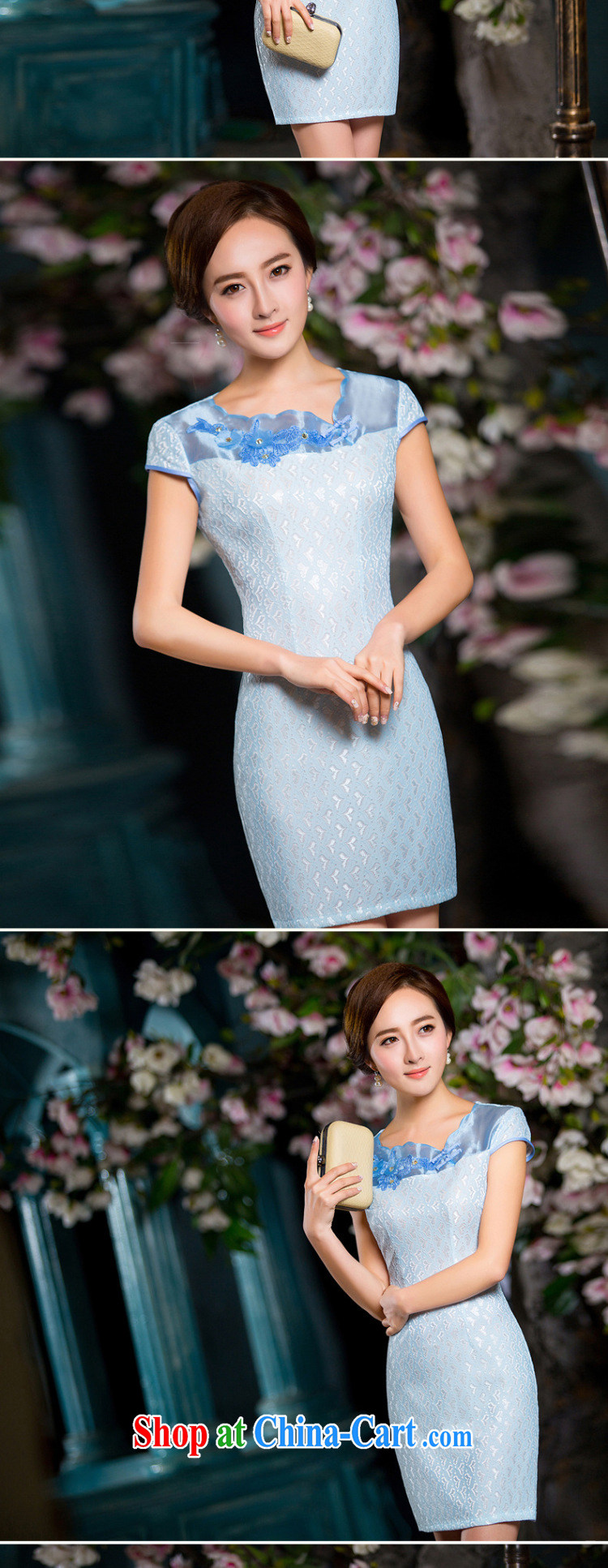 5 the SENSE summer 2015 new, modern-day beauty lace short cheongsam dress ladies dress WGT 163 photo color 164 XXL pictures, price, brand platters! Elections are good character, the national distribution, so why buy now enjoy more preferential! Health