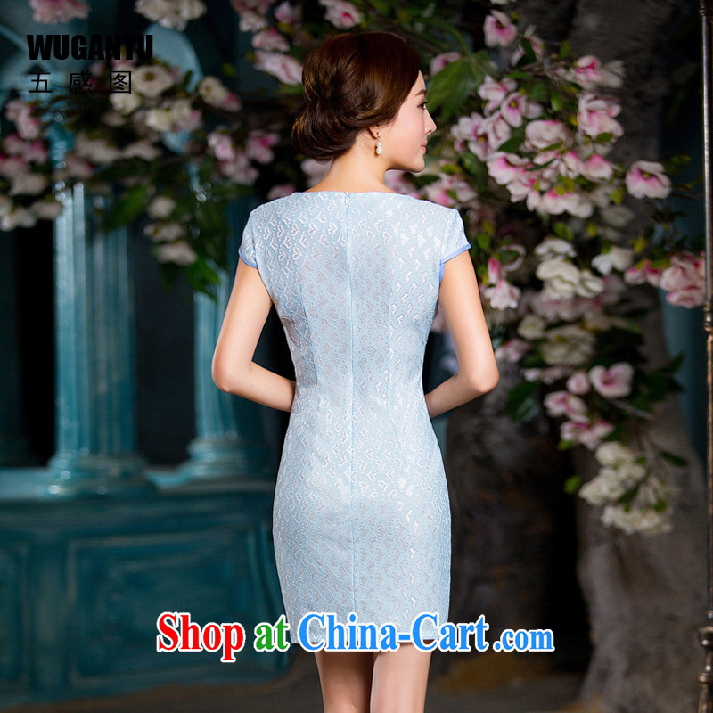 5 the SENSE summer 2015 new, modern-day beauty lace short cheongsam dress ladies dress WGT 163 photo color 164 XXL, SENSE 5 (WUGANTU), online shopping