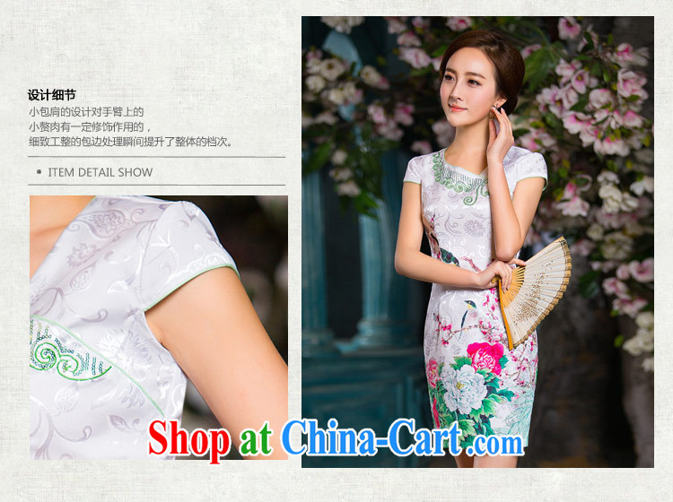 Love of the high life embroidery 2015 summer new and fresh daily cheongsam dress elegant minimalist jacquard cotton skirts Snow Country XL pictures, price, brand platters! Elections are good character, the national distribution, so why buy now enjoy more preferential! Health