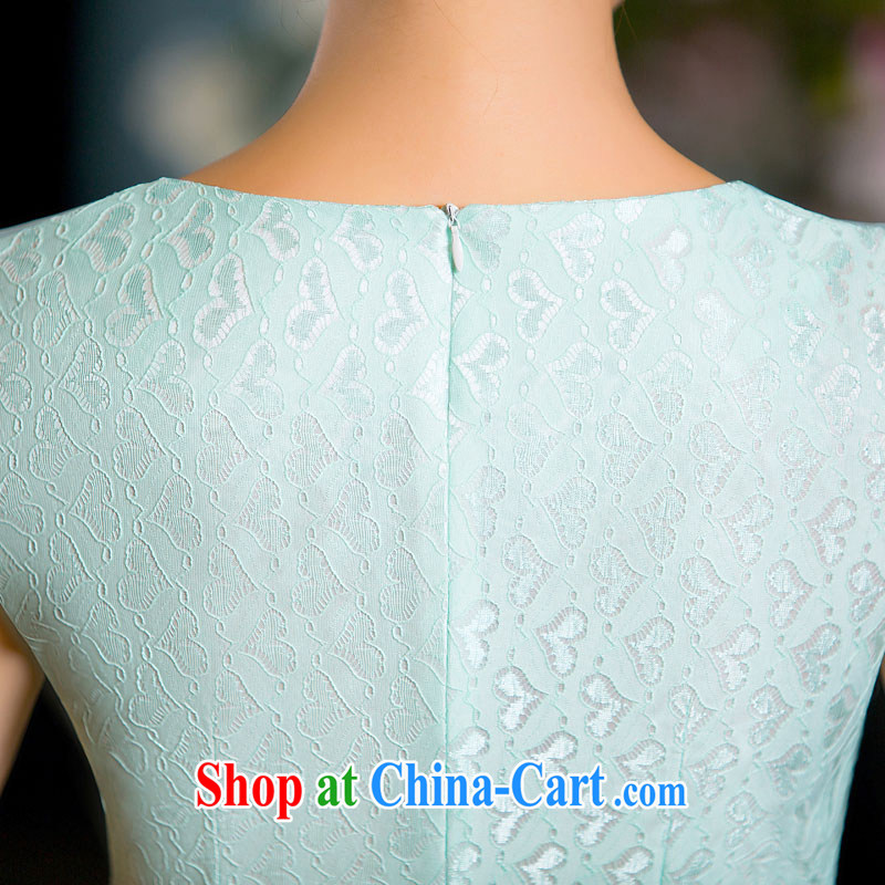 Love Life Chinese Antique summer 2015 New Products lace improved cheongsam dress Daily Beauty ladies short-sleeve package and green XL, love life, and shopping on the Internet