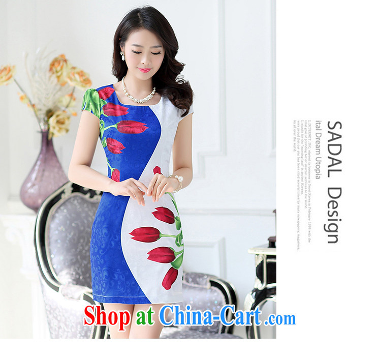 Improved cheongsam 2015 summer packages and short cheongsam dress party for the lumbar cultivating middle-aged dresses spell color stamp stylish MOM replace ceremonial dress black L pictures, price, brand platters! Elections are good character, the national distribution, so why buy now enjoy more preferential! Health