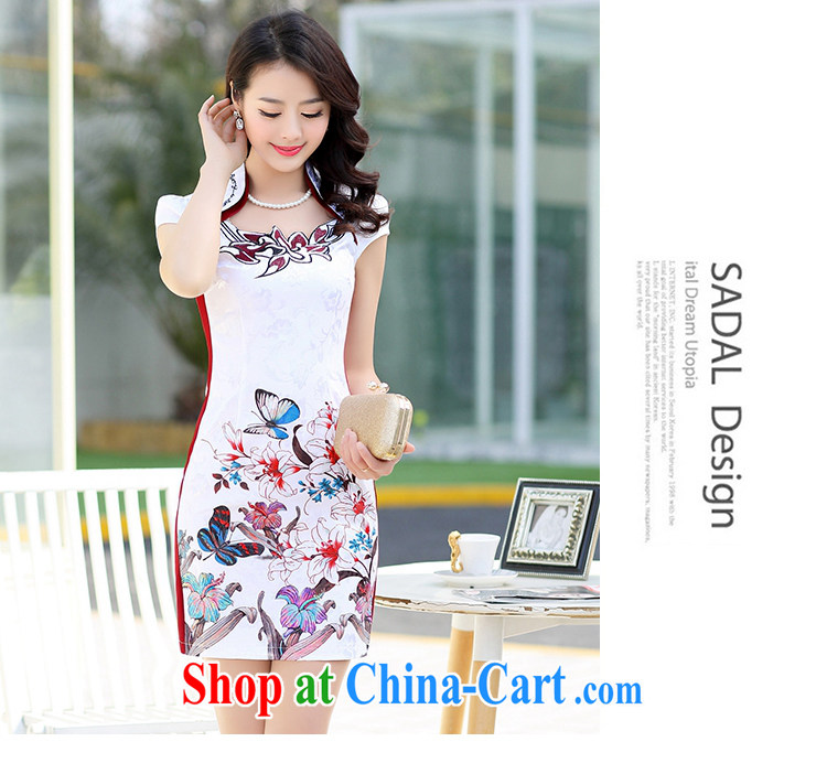 Improved cheongsam 2015 summer ceremonial dress, for middle-aged dresses the pockets and cheongsam dress short stamp temperament female blue M pictures, price, brand platters! Elections are good character, the national distribution, so why buy now enjoy more preferential! Health