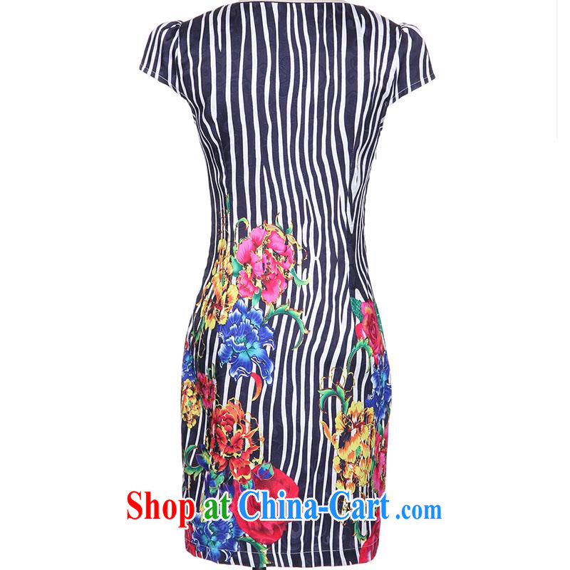 Improved cheongsam dress summer 2015 middle-aged dresses package and short cheongsam dress cultivating the waist with her mother aura leisure female black M, UYUK, shopping on the Internet