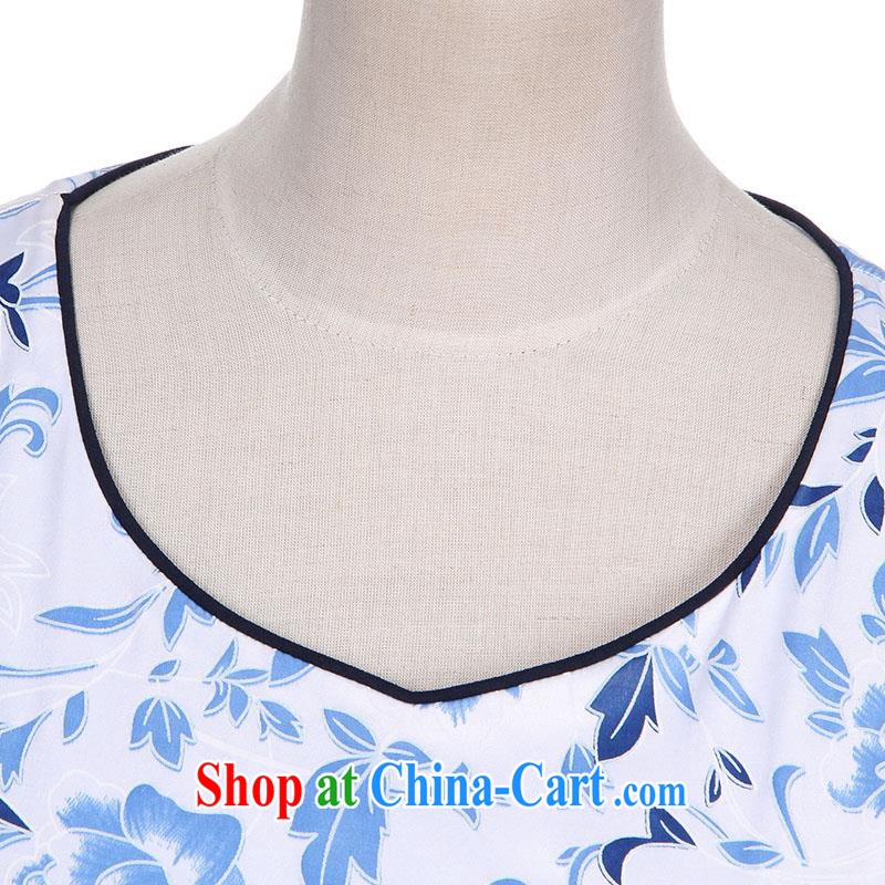 Improved cheongsam dress summer 2015 China wind daily cheongsam dress the pockets and middle-aged dresses beauty graphics thin career women with charisma mother load Po Lan XL, UYUK, shopping on the Internet