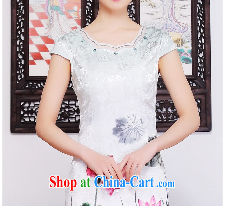 Summer new Stylish retro girls with dresses beauty aura improved Tang with larger graphics thin dresses HZMwl 1822 Lotus XXL pictures, price, brand platters! Elections are good character, the national distribution, so why buy now enjoy more preferential! Health